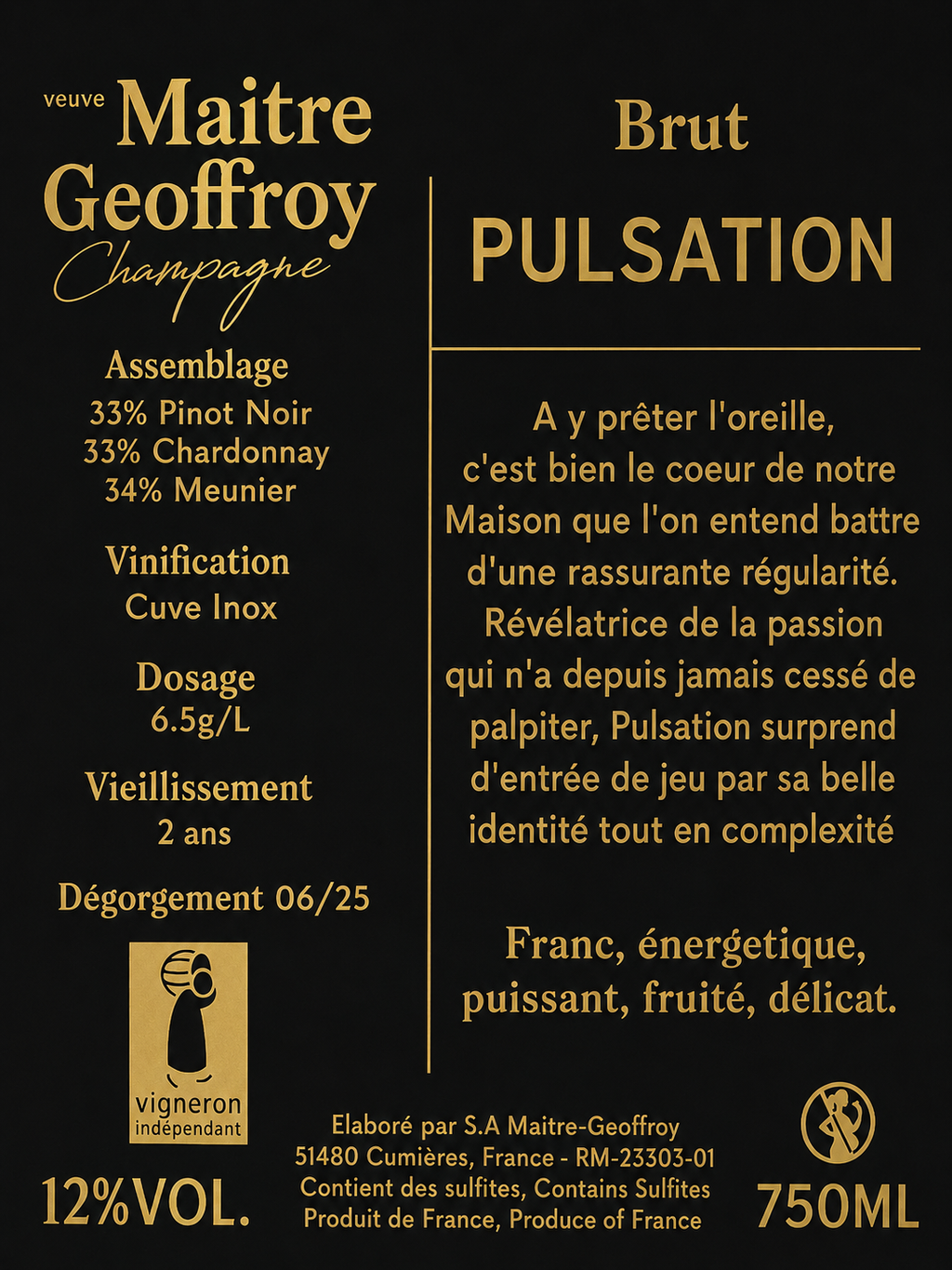 Champagne Pulsation  Brut Premier Cru